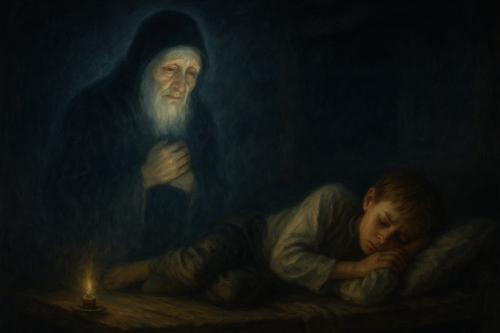 монах из видения иллюстрация к образу персонажа