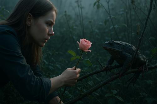 первая иллюстрация к сказке о жабе и розе